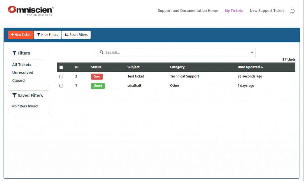 Ticket Dashboard